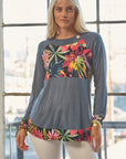 Celeste Full Size Tropical Print Long Sleeve T-Shirt