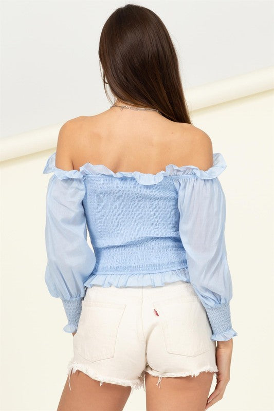 HYFVE Sunny Day Smocked Off-the-Shoulder Top