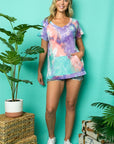 e Luna PLUS Tie Dye Thermal V-Neck Top