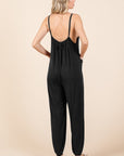 Culture Code Full Size Plunge Sleeveless Jumpsuit with Pockets