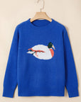 Mallard Duck Drop Shoulder Long Sleeve Sweater
