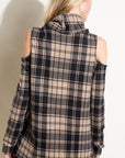 e Luna Plaid Turtle Neck Top