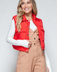 Snobbish Snap Down Quilted Crop Vest