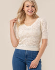 Lilou Crochet Short Sleeve Knit Top