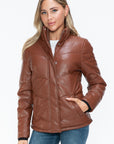 Snobbish Pocketed Zip Up Turtleneck Puffer Jacket