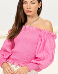 HYFVE Sunny Day Smocked Off-the-Shoulder Top