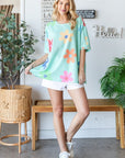 HOPELY Floral Waffle Oversize T-Shirt