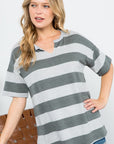 e Luna PLUS Striped Basic Top