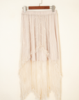 Lace Cascading Tiered High Waist Maxi Skirt