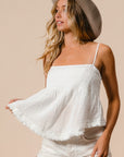 BiBi Fringed Hem Smocked Cami