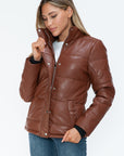 YMI Pocketed Zip Up Turtleneck Puffer Jacket