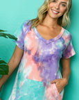 e Luna PLUS Tie Dye Thermal V-Neck Top