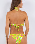 Two Piece Floral Print Pleated Top Bikini