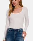 Zenana Scoop Neck Long Sleeve T-Shirt