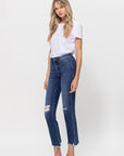 Flying Monkey Mid Rise Crop Slim Straight Medium Wash - Online Only