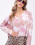 e Luna PLUS Cloud Tie Dye Cheetah Boxy Top