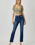 RISEN Full Size High Waist Straight Jeans