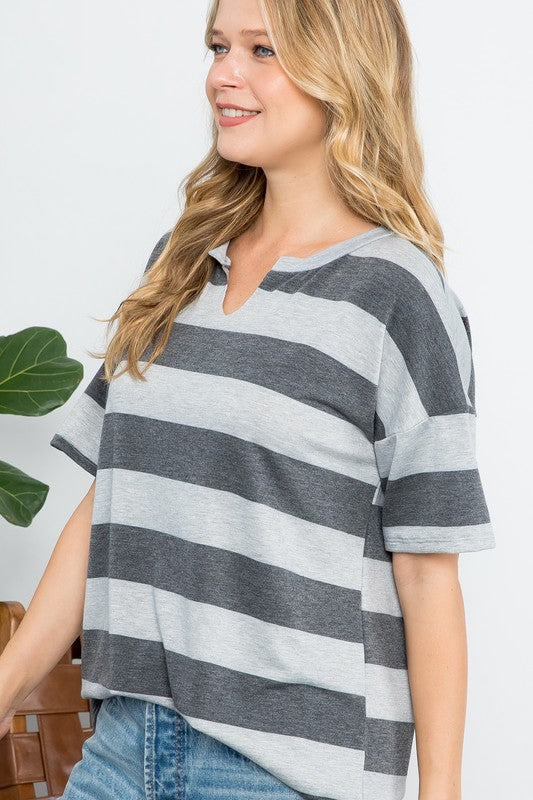 e Luna PLUS Striped Basic Top