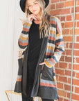 PLUS Jade By Jane Multi Color Striped Cardigan