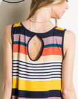 e Luna PLUS Multi Striped Jersey Tank Top