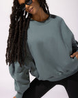 POPFLEX Full Size Brunch Sweater - Teal