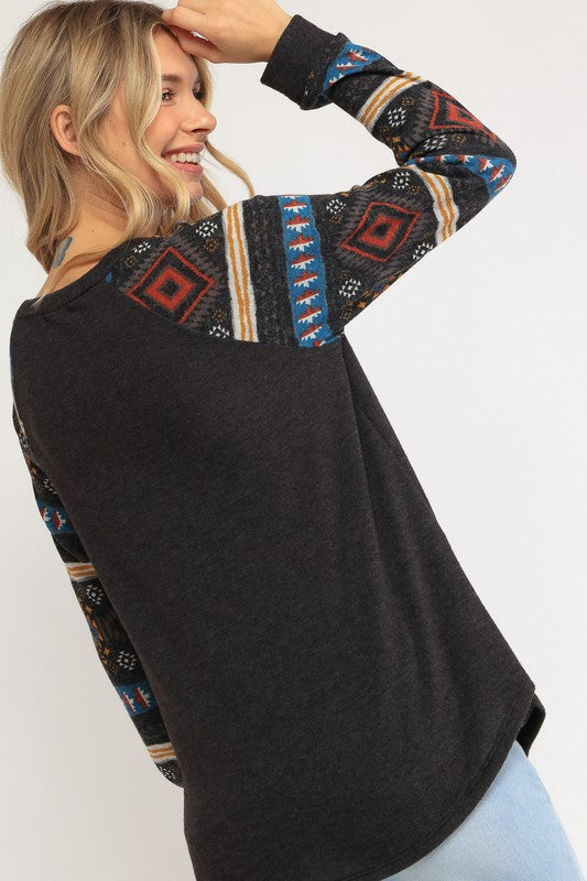 Mixed Aztec Top - Online Only