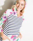 e Luna PLUS Striped Floral Mix Sweatshirt