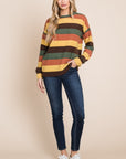 BOMBOM Multi-Color Striped Knit Top