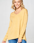 e Luna Solid Light Knit V-Neck Sweater