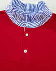 Stripe Collar Bow Tie Top and Shorts Set