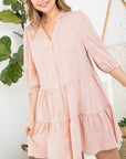 e Luna Dot Button Down Tiered Dress