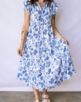 Floral Ruffle Tiered Midi Dress