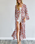 Davi & Dani Printed Long Sleeve Loose Kimono - Online Only