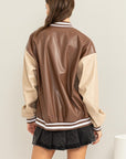 HYFVE Game On PU Colorblock Baseball Jacket