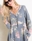 e Luna Floral Triblend Babydoll Top