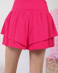 VERY J V-Shaped High Waist Layered Active Shorts