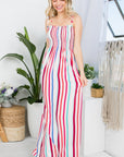 e Luna Striped Smocked Maxi Dress