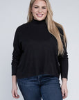 Plus Drop Shoulder Long Sleeve Top