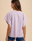 Annie Wear Checkered Round Neck Short Sleeve T-Shirt