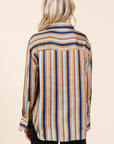 Mittoshop Striped Button Down Satin Shirt