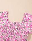 Dainty Floral Smocked Puff Sleeve Flowy Maxi Dress