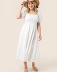 Lilou Tiered Long Dress with Puff Sleeves