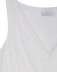 Lilou Embroidered white V neckline tiered dress