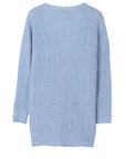 Lilou Wool Blended Cable Knit Cardigan in Light Blue