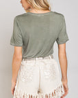 POL Girly Meets Basic Short Sleeve Top - Online Only