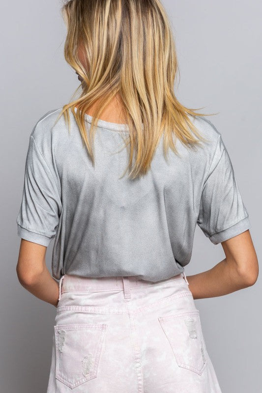 POL Girly Meets Basic Short Sleeve Top - Online Only