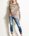 e Luna Animal Terry Cold Shoulder Top