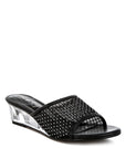 Tempra Mesh Clear Heel Wedge Sandals