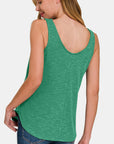 Zenana Curved Hem Round Neck Tank