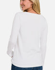 Zenana Full Size V-Neck Long Sleeve T-Shirt